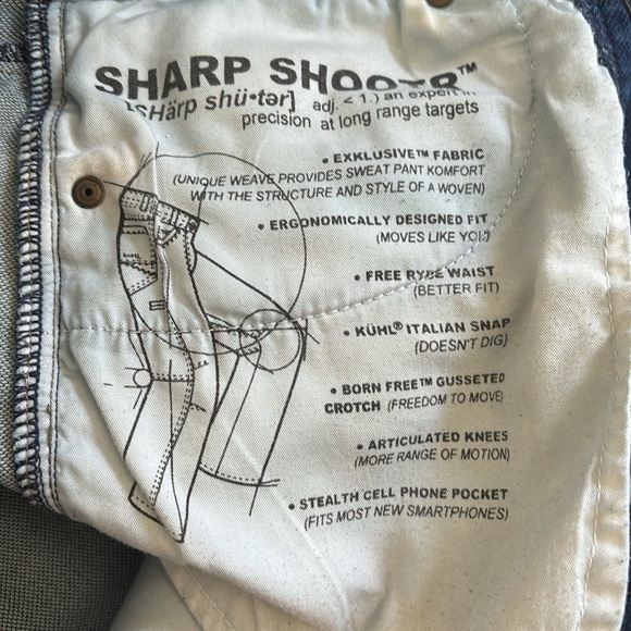 KUHL Jeans Mens 30x32  Sharp Shootr Outdoor Stretch Flex Denim Blue - Picture 10 of 10